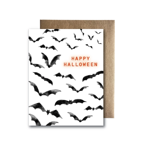 Happy Halloween Bats Card