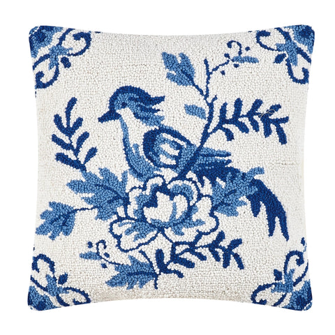 Blue and White Bluebird Hook Pillow