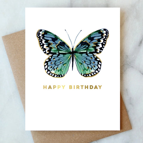 Blue Butterfly - Birthday Card