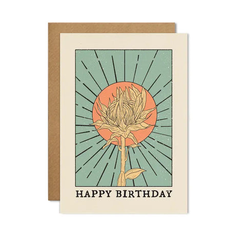 Blue Sky Sunflower - Birthday Card