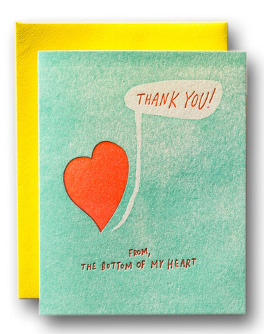 Bottom Of My Heart - Thank You Card