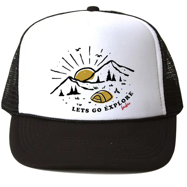 Lets Go Explore Black - Trucker Hat