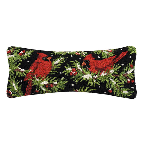 Cardinals on Holly Branch Duo Hook Pillow