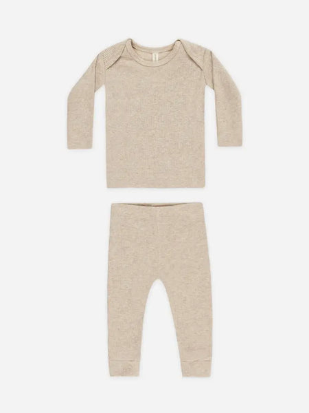 Ribbed Tee And Legging Set - Taupe