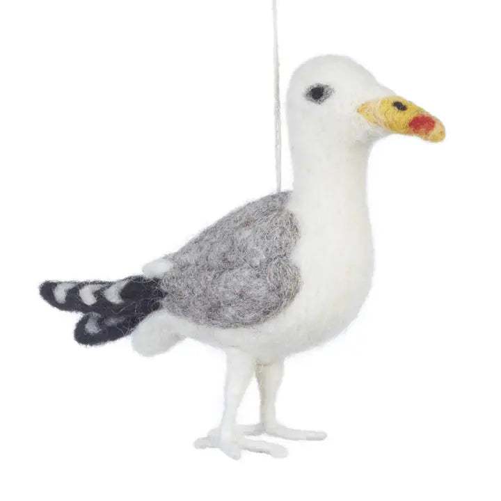 Handmade Felt Seagull Ornament