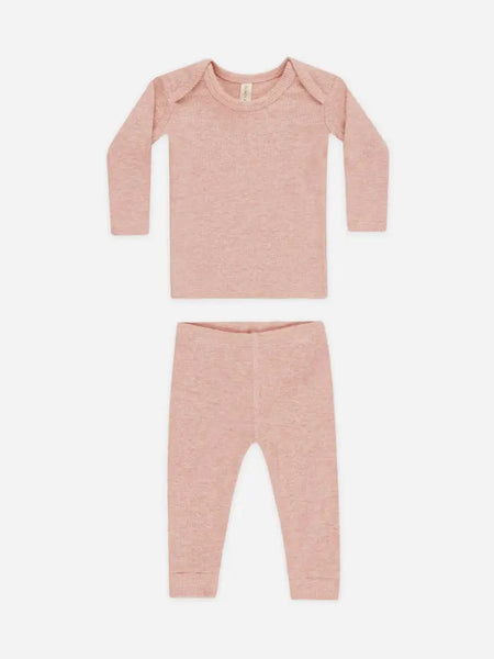 Ribbed Tee And Legging Set - Rose