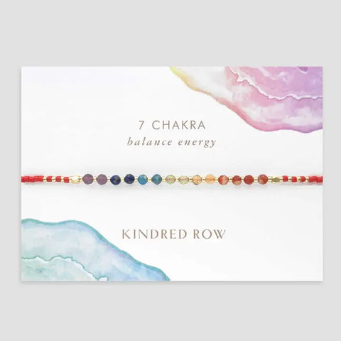 Chakra Rainbow Healing Gemstone Stacking Bracelet - Red