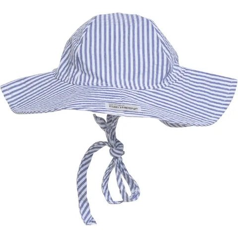 Chambray Stripe Seersucker - Floppy Sun Hat