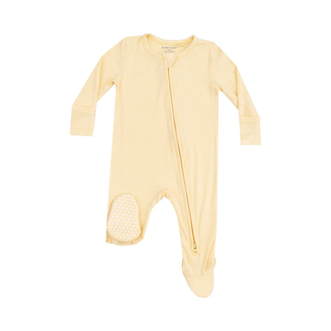 2 Way Zipper Footie - Stripe Baby Chick