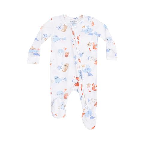 2 Way Zipper Footie - Coastal ABC's