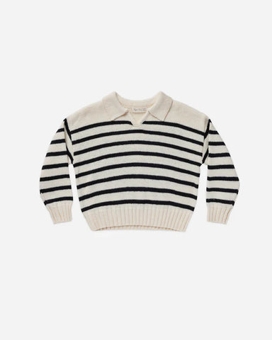 Collared Sweater - Black Stripe