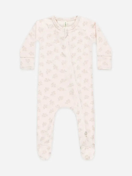 Modal Zip Footie - Pink Blossom