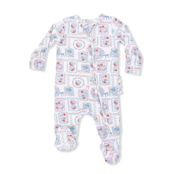 2 Way Ruffle Back Zipper Footie - Julep's Floral