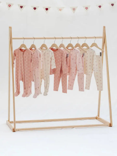 Bamboo Pajama Set - Pink Hearts