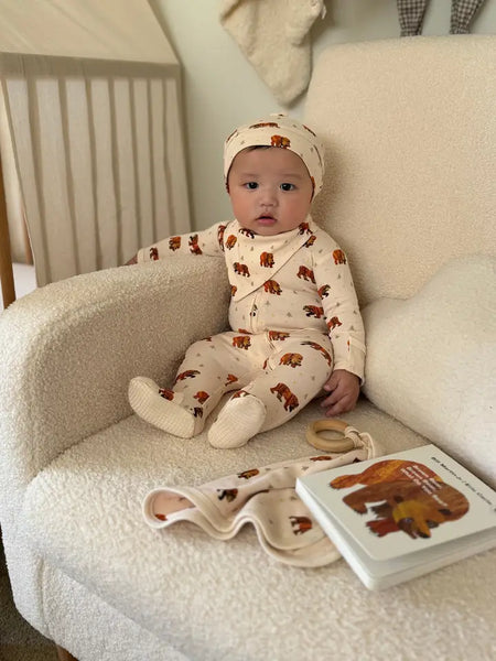 Brown Bear - Organic Zipper Footie