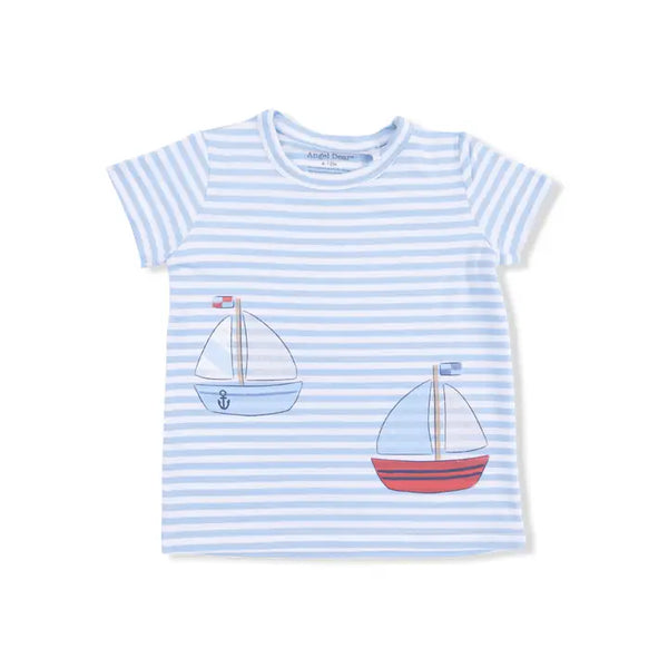 Crew Neck Tee with Cargo Short - Bubbly Sail Boats