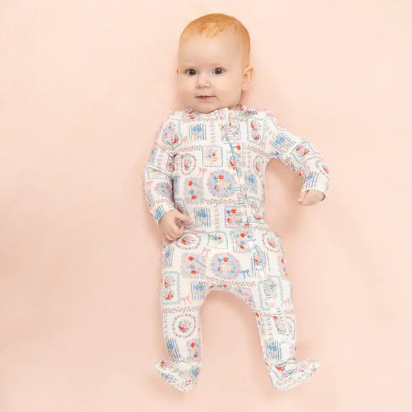 2 Way Ruffle Back Zipper Footie - Julep's Floral