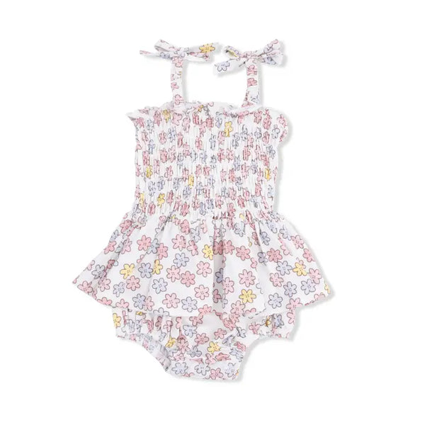 Smocked Bubble with Skirt - Sarah Floral