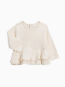 Edith Ruffle Hem Top - Ivory