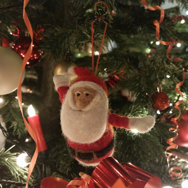 Round Santa - Handmade Felt Ornament