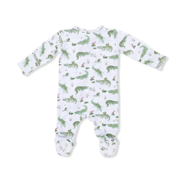 2 Way Zipper Footie - Crayon Alligators