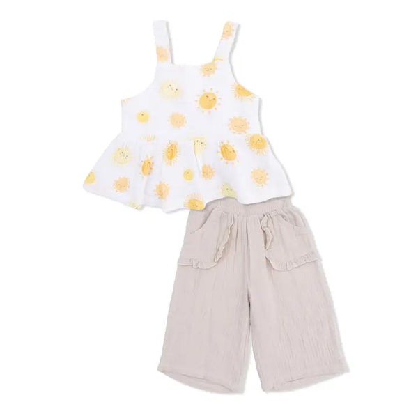 Peplum Tank with Wide Leg Pant - Happy S