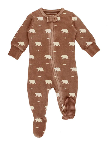 Latte Bear - Organic Zipper Footie