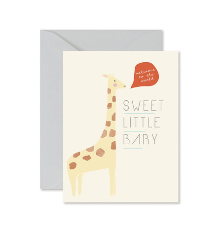 Giraffe Sweet Little Baby - Baby Card