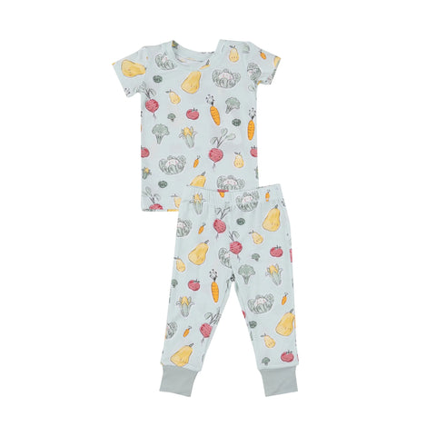 Short Sleeve Loungewear Set - Watercolor Baby Vegetables