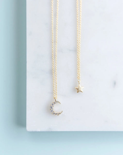 Mama And Me Moon And Star Necklace Set