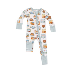 2 Way Zipper Romper - National Park Patches