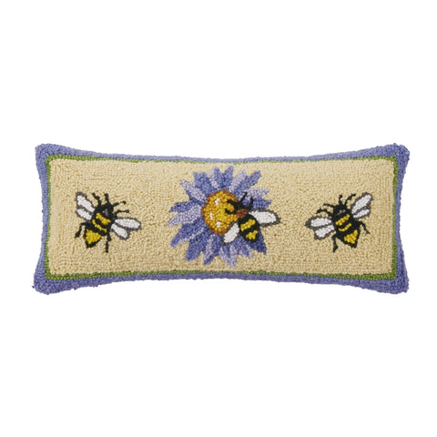 Purple Sunflowers Bees Hook Pillow