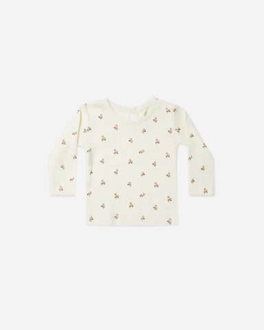 Pointelle Long Sleeve Tee - Rose Fleur