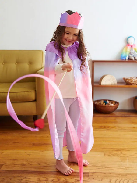 Silk + Wood Streamer - Pink+Purple