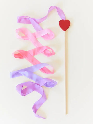 Silk + Wood Streamer - Pink+Purple