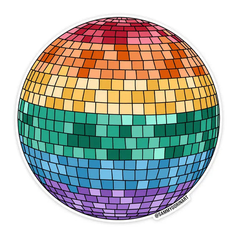Pride Rainbow Disco Ball - Sticker
