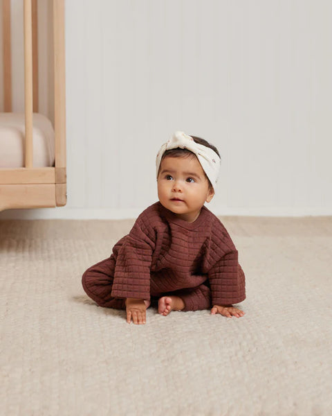 Quilted Sweater + Pant Set - Plum
