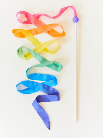 Silk + Wood Streamer - Rainbow