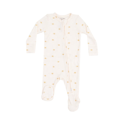 2 Way Zipper Footie - Simple Suns