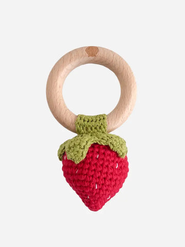 Cotton Crochet Strawberry Rattle