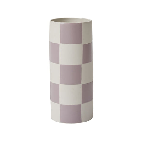 Checkerboard Vase - Tall + Lilac