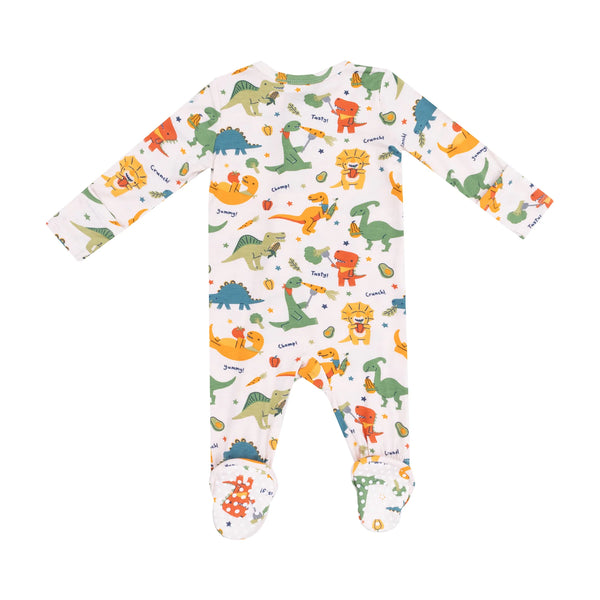 2 Way Zipper Footie - Veggie Dinos