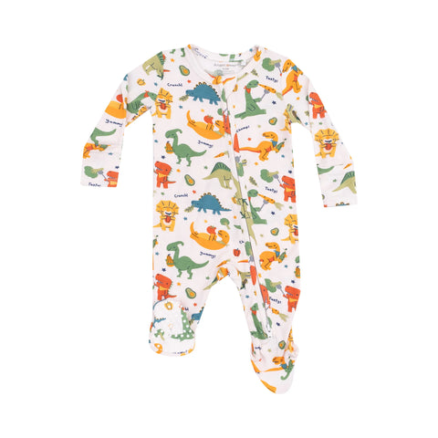 2 Way Zipper Footie - Veggie Dinos