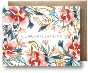 Watercolor Congrats - Congratulations Card