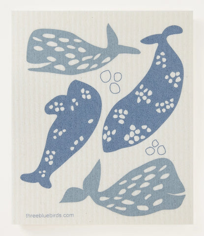 Whales - Swedish Dishcloth