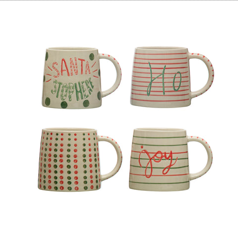 Holiday Word + Pattern - 8 oz Stoneware Mug