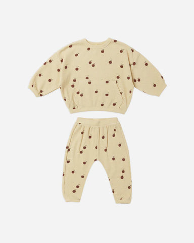 Waffle Sweater+ Pant Set - Butter Dots