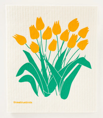 Yellow Tulips - Swedish Dishcloth