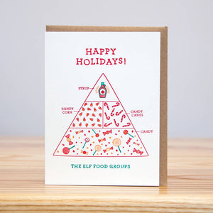 Elf Food Groups - Holiday Card