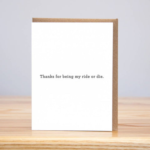 Ride or Die - Thank You Card